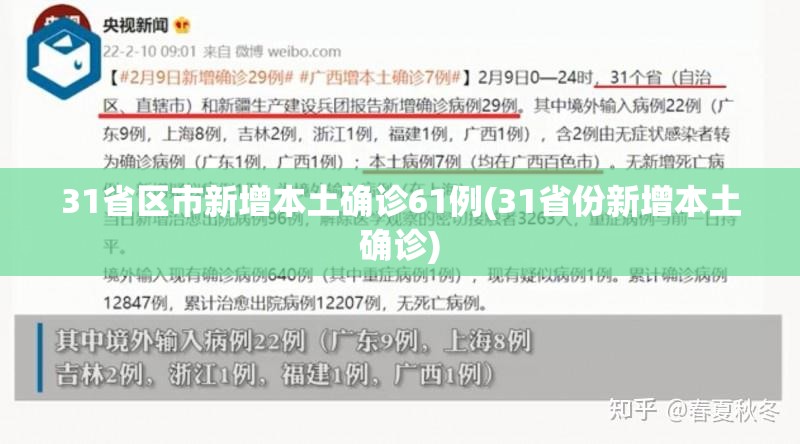 31省区市新增本土确诊61例(31省份新增本土确诊)