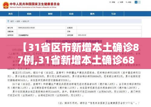 【31省区市新增本土确诊87例,31省新增本土确诊68例】 【31省区市新增本土确诊87例,31省新增本土确诊68例】