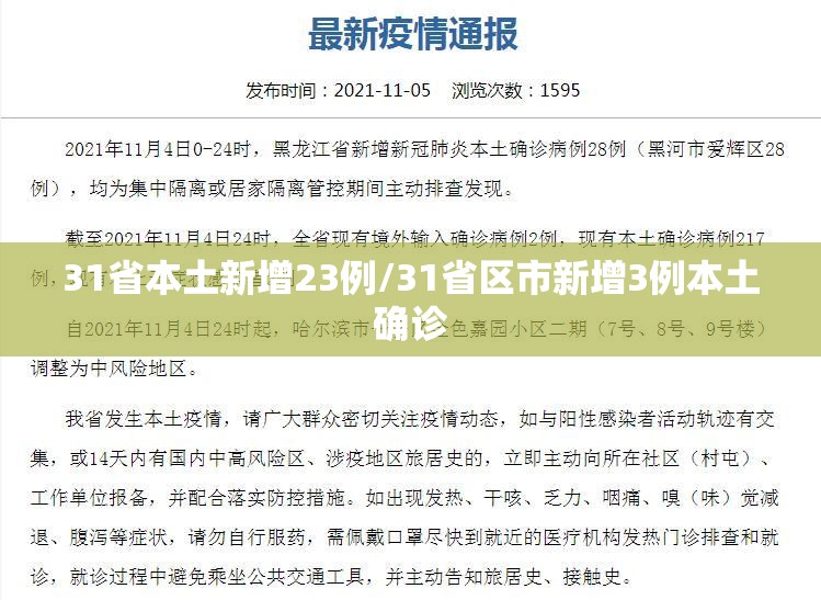 31省本土新增23例/31省区市新增3例本土确诊 31省本土新增23例/31省区市新增3例本土确诊