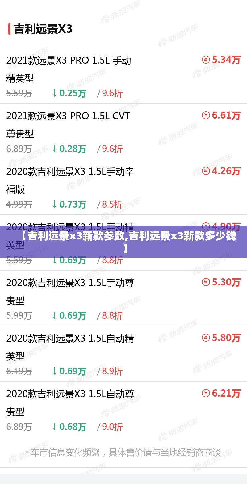 【吉利远景x3新款参数,吉利远景x3新款多少钱】 【吉利远景x3新款参数,吉利远景x3新款多少钱】