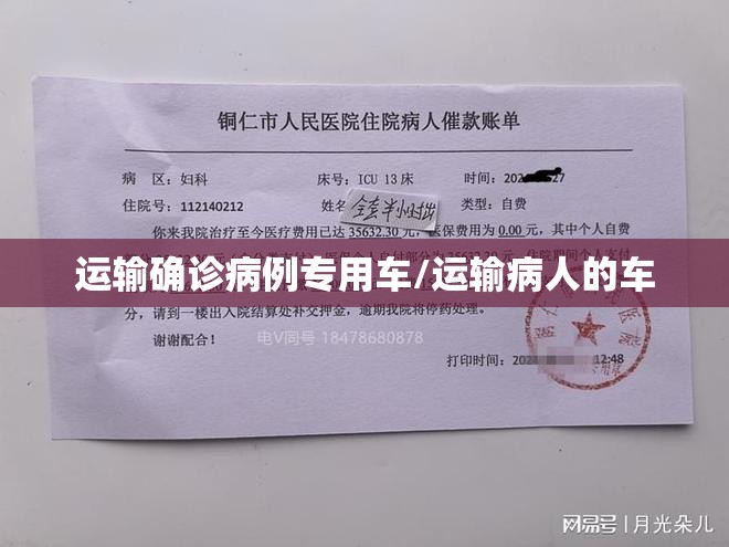 运输确诊病例专用车/运输病人的车
