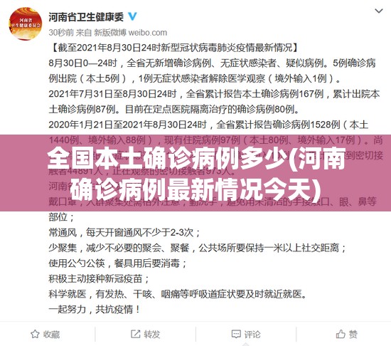 全国本土确诊病例多少(河南确诊病例最新情况今天)