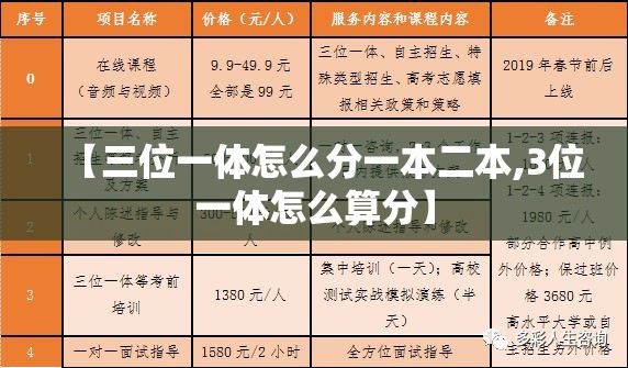 【三位一体怎么分一本二本,3位一体怎么算分】
