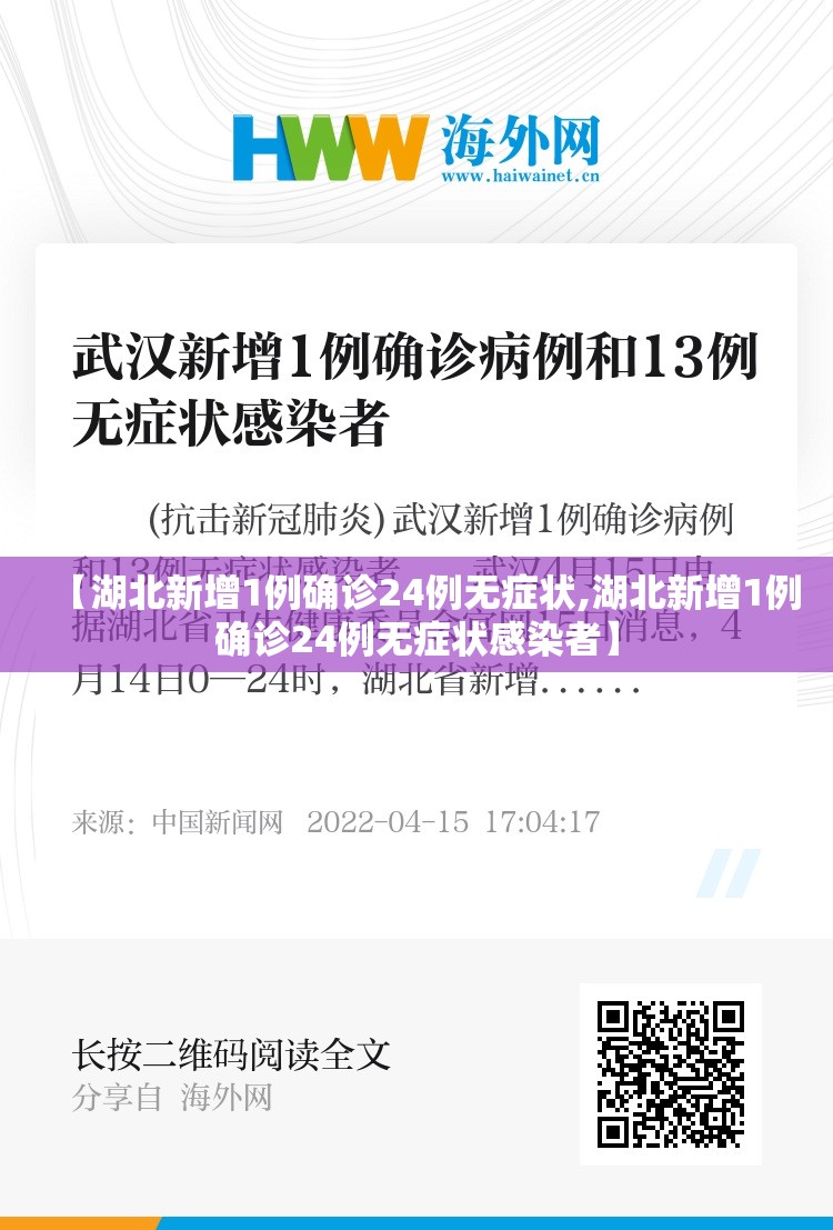 【湖北新增1例确诊24例无症状,湖北新增1例确诊24例无症状感染者】 【湖北新增1例确诊24例无症状,湖北新增1例确诊24例无症状感染者】
