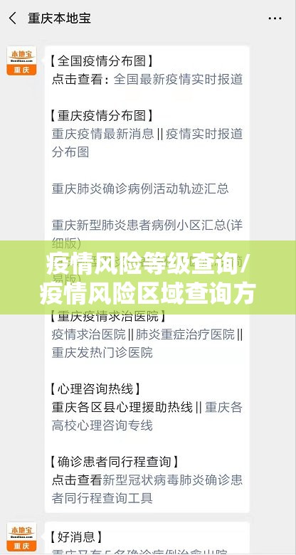 疫情风险等级查询/疫情风险区域查询方式